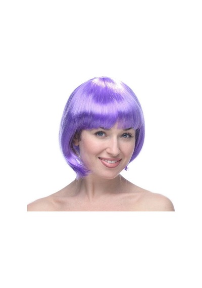 Lila Renk Kısa Model Parti Peruğu - Lila Renk Küt - Zmff-52979 18