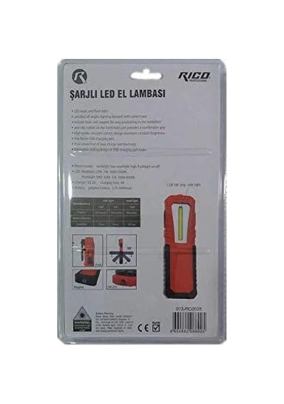 Tr Rico 013-rc0027 Şarjlı Ledli El Lambası Fener K16 240 Lm Lümen
