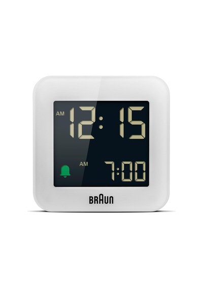 Bc08w Dijital Seyahat Çalar Saati, Beyaz, Erteleme, Kompakt Boyut, Negatif Lcd Ekran, Hızlı Ayarla, Artışlı Bip Al