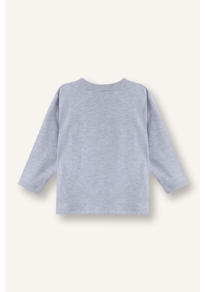 Defacto Erkek Bebek Oversize Baskılı 2li Uzun Kollu Tişört G5908a526spgr396 Gri-gr396