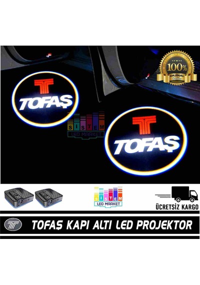 Tofaş Uyumlu Araçlar İçin Pilli Yapıştırmalı Kapı Altı Led Logo N11.3600