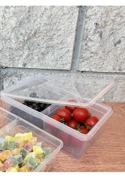 Saklama İki Bölmeli 1.5 L Saklama Kabı 10'lu