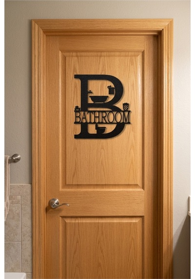 Banyo Kapı Tabelası Şık Tasarım