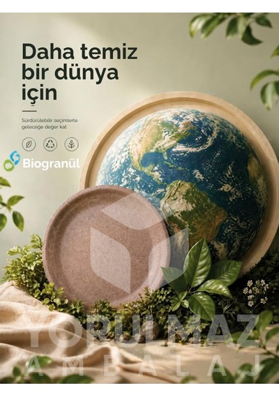 17 Cm %100 Doğal Biogranül Ahşap Tabak 5 Li Kullan-at Piknik & Servis Tabağı Siyah
