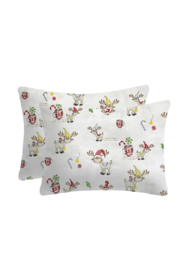 Flanel Pazen Bebek Yastık Kılıfı 35x45 2 Adet Sarı - Yeşil