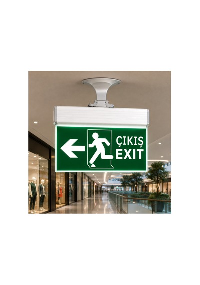 Ct-9165 Şarjlı Led Exit Acil Çıkış Armatürü Sol Yön Oklu Çıkış Yönlendirme Tabelası
