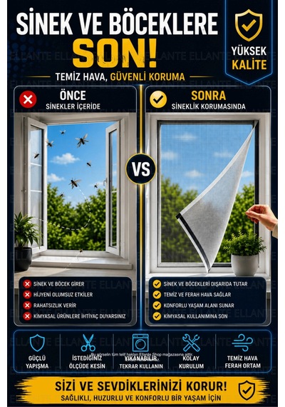 Premium Yapışkanlı Sineklik Seti 75x125 Cm Tek Kanatlı Pencere Kapı Sinekliği Güçlü Yapışma Yıkanabi