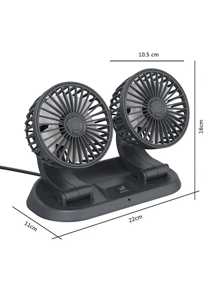 Powermaster Fan10 Mini 12 Volt Dc Çakmaklıklı Numaratörlü Plastik 2'li Araç Vantilatör 12V