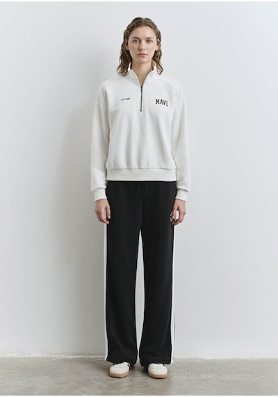 Mavi Logo Baskılı Kırık Beyaz Kadın Sweatshirt M1s10373-70057 Kırık Beyaz