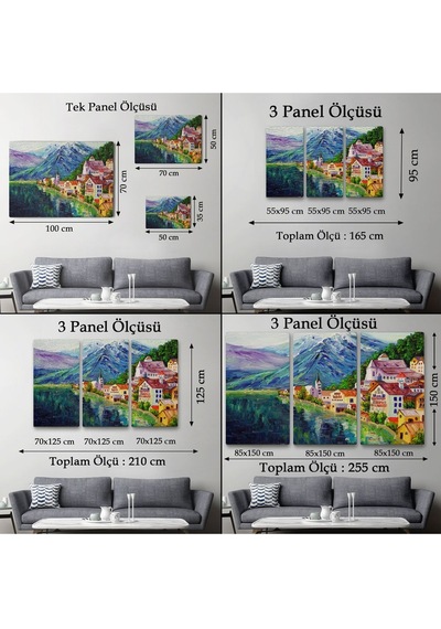 Es10 Dekoratif Baskı Sukulent Kanvas Tablo (95 x 165) HS-3438-3