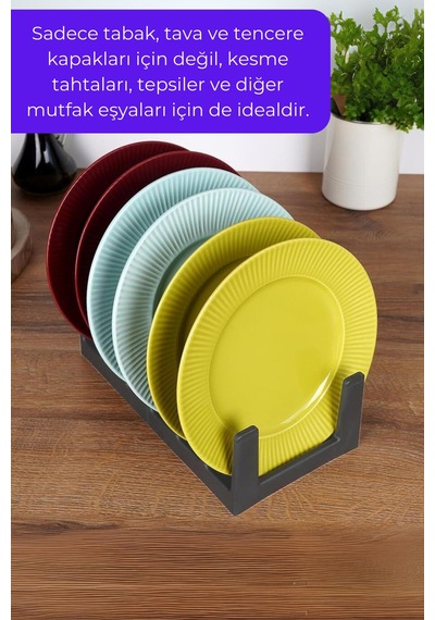 2 Adet 6 Bölmeli Tencere Tava Kapağı Ve Tabak Düzenleyici Tabaklık-çekmece Dolap Içi Düzenleyici Pla Diğer
