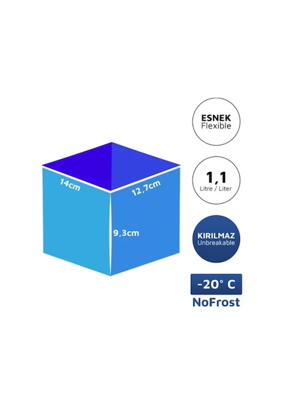 Alaska Nofrost Saklama Kabı 1,1 Litre Tekli -20 Dereceye Dayanıklı Turuncu