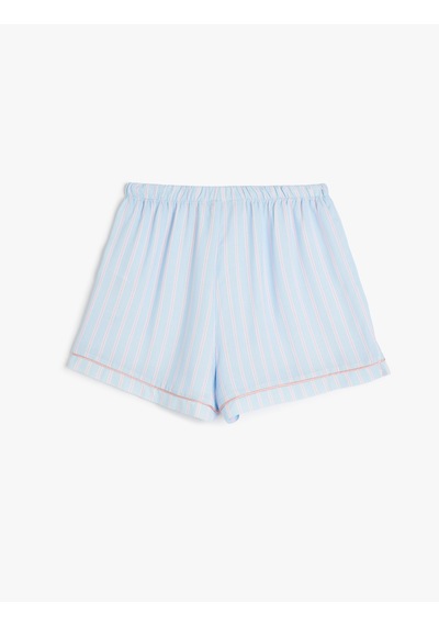Koton Çizgili Slim Fit Viskon Şort Pijama Altı Mavi Çizgili 5slk80007mw Mavi Çizgili Mavi