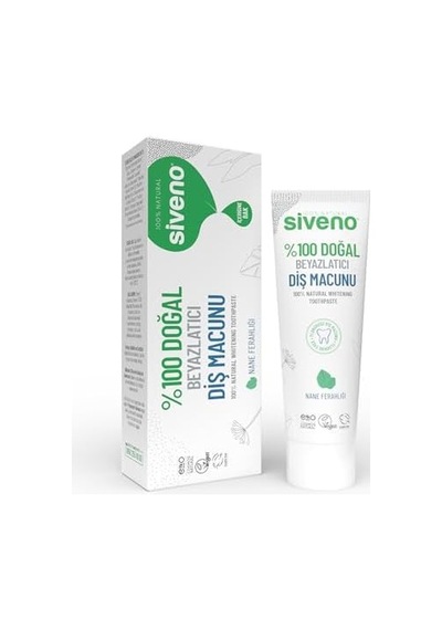 %100 Doğal Diş Macunu Beyazlatıcı Nane Ferahlığı Florürsüz 65 Gr