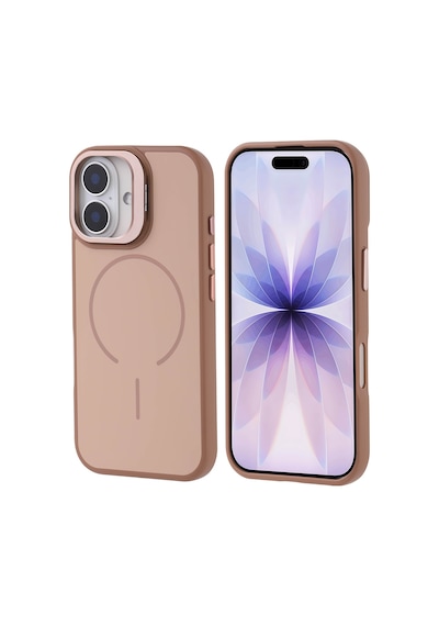 Zore İphone 17 Kılıf M-safe Şarj Özellikli Kamera Standlı Ogaa Notron Kapak - Turuncu