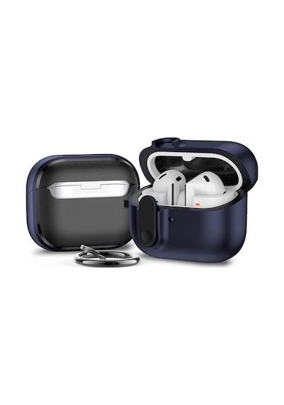 Samsung Galaxy Buds 3 Fe / Buds 3 Pro / Buds 3 İle Uyumlu Kılıf Kilitli Tpu Premium Matte Trip Case Lacivert