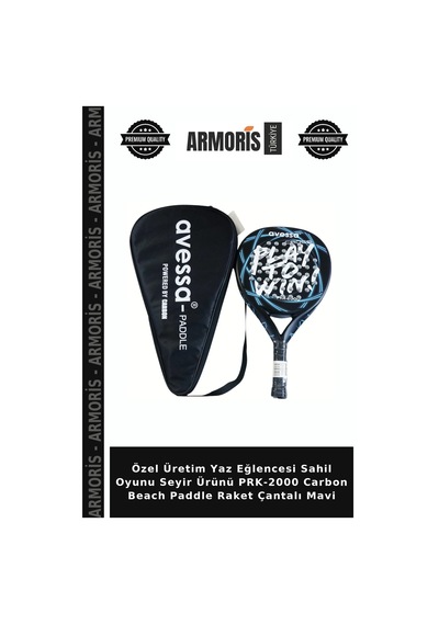Özel Üretim Yaz Eğlencesi Sahil Oyunu Seyir Ürünü Prk-2000 Carbon Beach Paddle Raket Çantalı Mavi