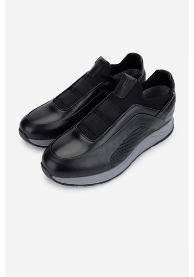 Valmenti Erkek Hakiki Deri Siyah Sneakers & Spor Ayakkabı 383 Val-6094 Erk Ayk Y25 Sıyah Slvr Siyah