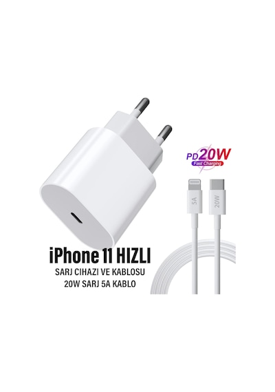 Apple Uyumlu iPhone 11 Şarj Aleti Ve Kablosu 20w Hızlı Pd Cihazı Pro Max