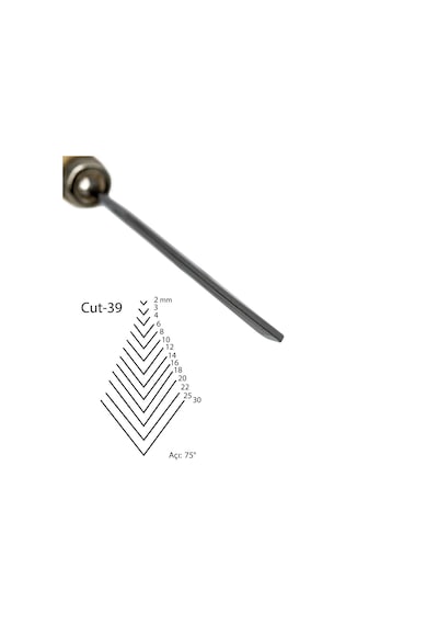 Kirschen Düz V Ağız Oyma Iskarpelası Cut39 - 2Mm