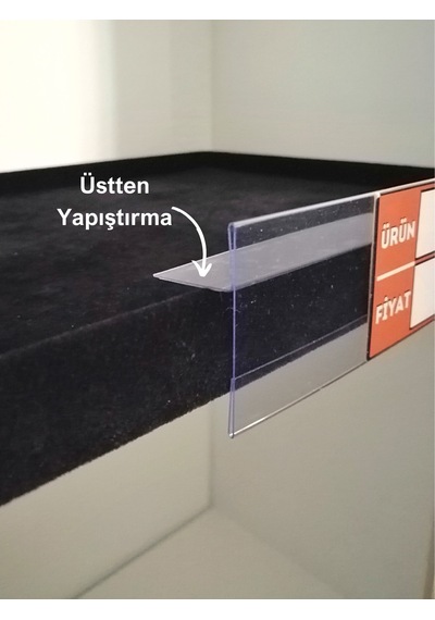 10 Adet Pvc Etiketlik Dik Siperli Yapışkanlı 10x5 Cm Raf Önü