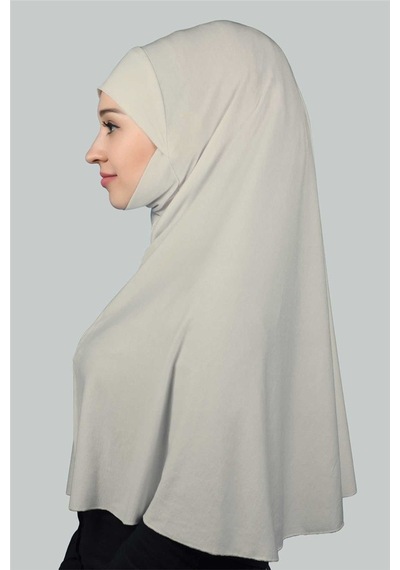Altobeh Hazır Türban Peçeli Pratik Eşarp Tesettür Nikaplı Hijab - Namaz Örtüsü Sufle 3xl - Koyu Krem Koyu Krem