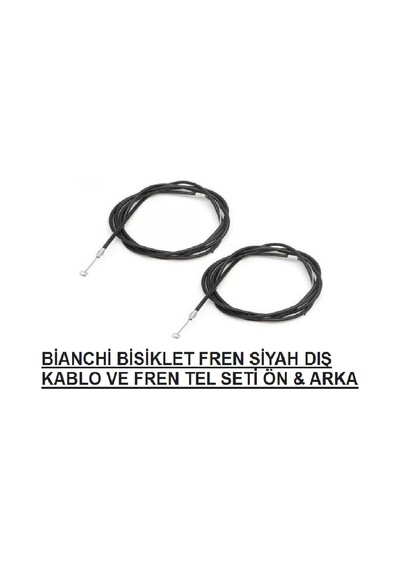 Bianchi Bisiklet Fren Dış Kablo Ve Fren Tel Seti Ön ve Arka Siyah Siyah - Gri