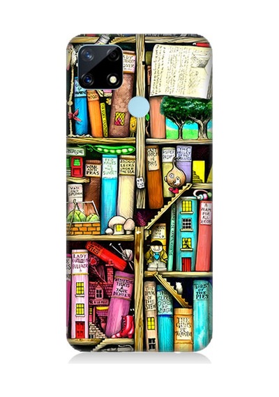 Realme 7i Uyumlu Silikon Kılıf Kitaplık Ve Raflar Books Shelf