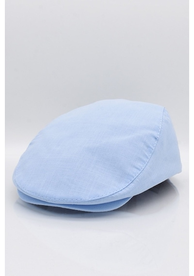Külah Erkek Açık Mavi Kasket Keten Yazlık Flat Cap Şapka Açık Mavi-Standart
