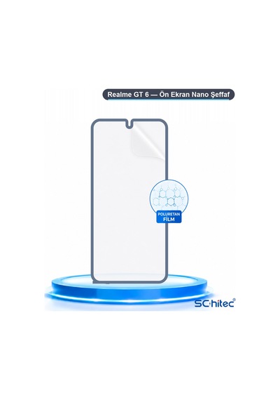 Realme Gt 6 Uyumlu Ön Yüzey Nano Şeffaf Hidrojel Ekran Koruyucu 22083886