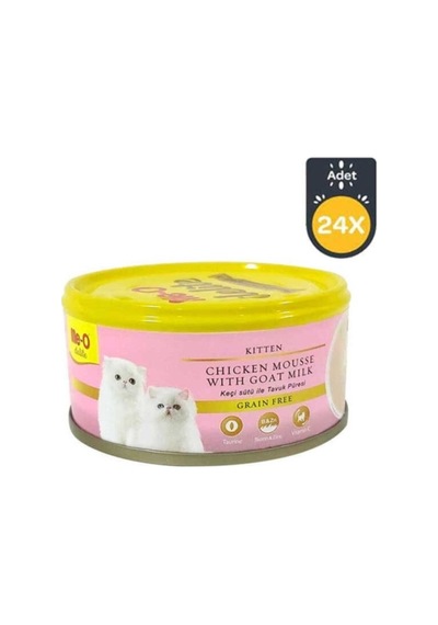 Me-o Tahılsız Kıyılmış Tavuklu ve Keçi Sütlü Yavru Kedi Konserve 6 x 80 G