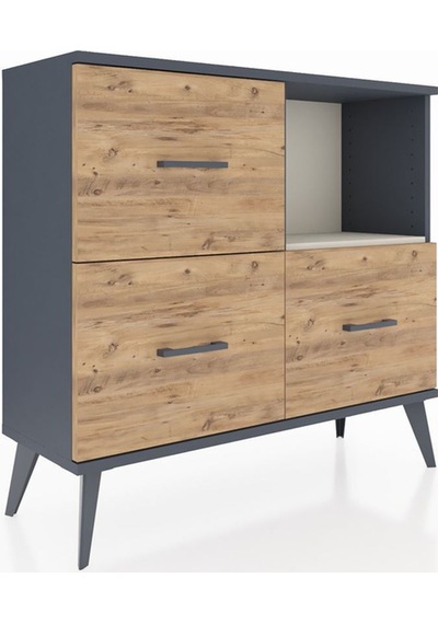 Arges Şifonyer Tek Raflı 3 Çekmeceli 88x30x80 Antrasit-aytaşı/çam Aytaşı/çam Arges Şifonyer Tek Raflı 3 Çekmeceli 88x30x80 Antrasit-aytaşı/çam Aytaşı/çam