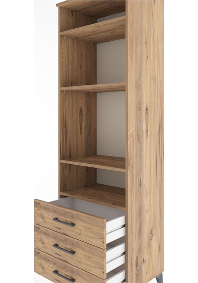Hyperion Dolap 4 Raflı 3 Çekmeceli 60x44x195 Çam-çam Atlas Çam