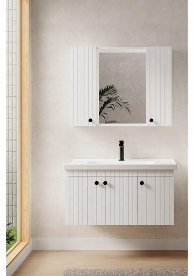 Denko Bodur 100 Cm Mdf Beyaz Banyo Dolabı Alt Modül, Lavabo Beyaz Denko Bodur 100 Cm Mdf Beyaz Banyo Dolabı Alt Modül, Lavabo Beyaz