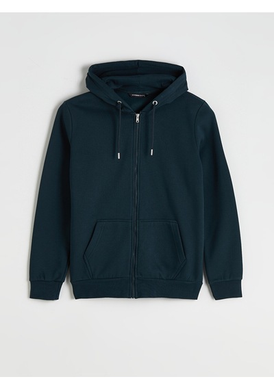 Lcwaıkıkı Classic Petrol Kapüşonlu Uzun Kollu Erkek Fermuarlı Sweatshirt