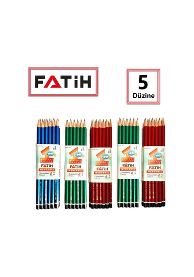Mercanlı Kurşun Kalem 12'li Paket 5 Düzine 60 Adet Siyah