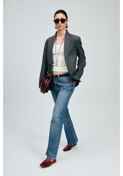 Lufian Amber Kadın Denim Bootcut Fıt- Yüksek Bel Mavi Mavi 121200008100300