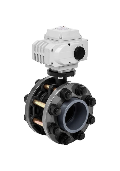 Unox Ø63 220v Ac Elektrik Aktüatörlü U-pvc Takım Kelebek Vana Asit İçin