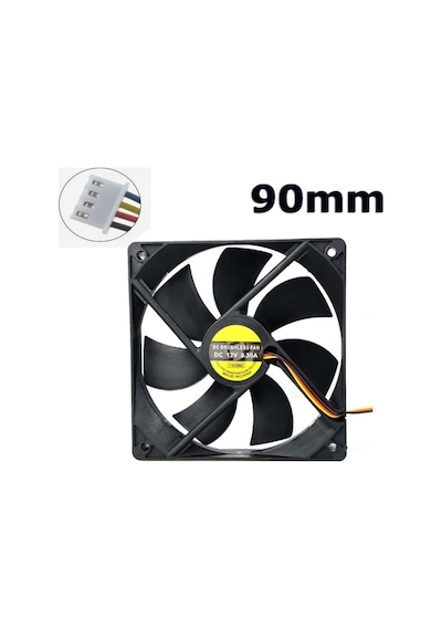 Kasa Fanı 90Mm 12V Dc Kasa Soğutucu Fan Sessiz 9 Cm 4 Pinli