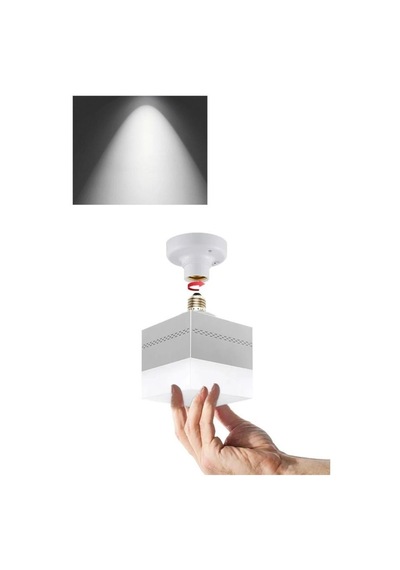 30w Kare Led Ampul Gri 6500k Beyaz Işık Jumbo Torch Lamba 30 Watt-Beyaz