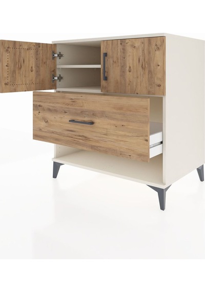 Kronos Şifonyer 2 Raflı Tek Çekmeceli 2 Kapaklı 88x59x96 Aytaşı-çam Aytası