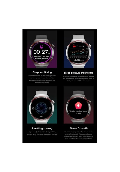 Erkek Kol Saati Amoled Ekran 3 Kordonlu Akıllı Saat Smart Watch