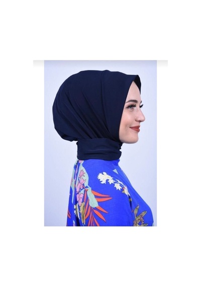 Çıt Çıtlı Bone Tesettür Mayo Üstü Uyumlu Deniz Ve Havuz Bonesi Hijab Lacivert