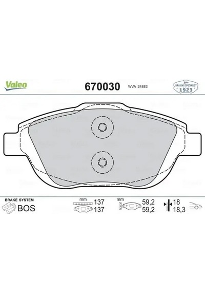 Peugeot 2008 On Fren Balatasi 1.2 Puretech 2020-2024 Valeo 670030