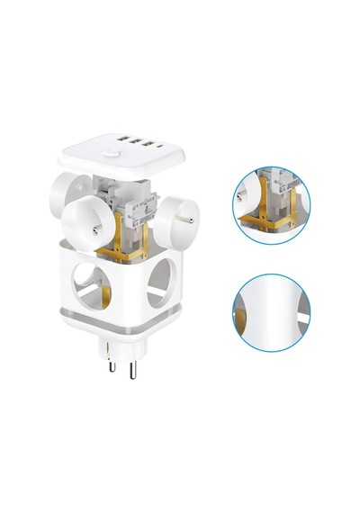 Lexroo 3 Ac Priz Soketli 3 Usb+type-c Akım Korumalı, 7 İn 1 Priz, 16a Maks, 4000w Diğer