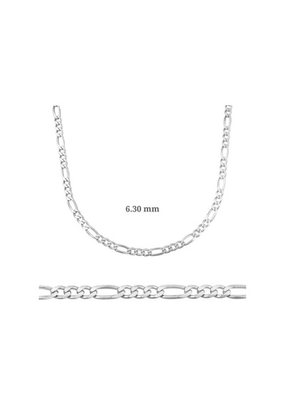 6.30 Mm Gümüş Figaro Zincir - 180 Mikron (510787413)