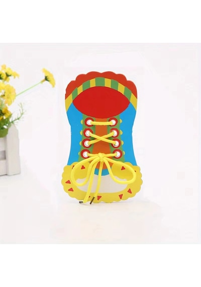 Tineke Montessori Ayakkabı Bağlama Eğitici Oyuncak İnce Motor Beceri Geliştirici Erkek Ve Kız 3+ Yaş