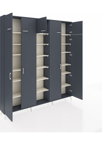 Arges Dolap 18 Raflı 9 Kapaklı 220x30x243 Antrasit-antrasit/aytaşı Antrasıt/aytası Arges Dolap 18 Raflı 9 Kapaklı 220x30x243 Antrasit-antrasit/aytaşı Antrasıt/aytası
