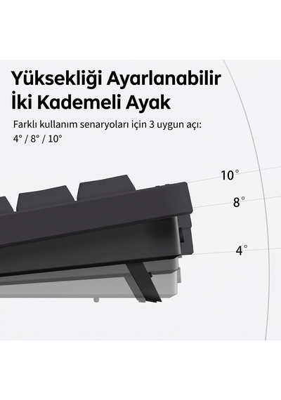 Nuphy Node75 Tri-mode Custom Mekanik Oyuncu Klavyesi Gri-blush Nano