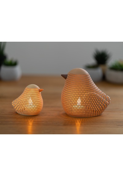 Örgü Desenli Serçe Figürlü Tealight Mumluk Bahar Dekoratif Mum Tutucu Diğer